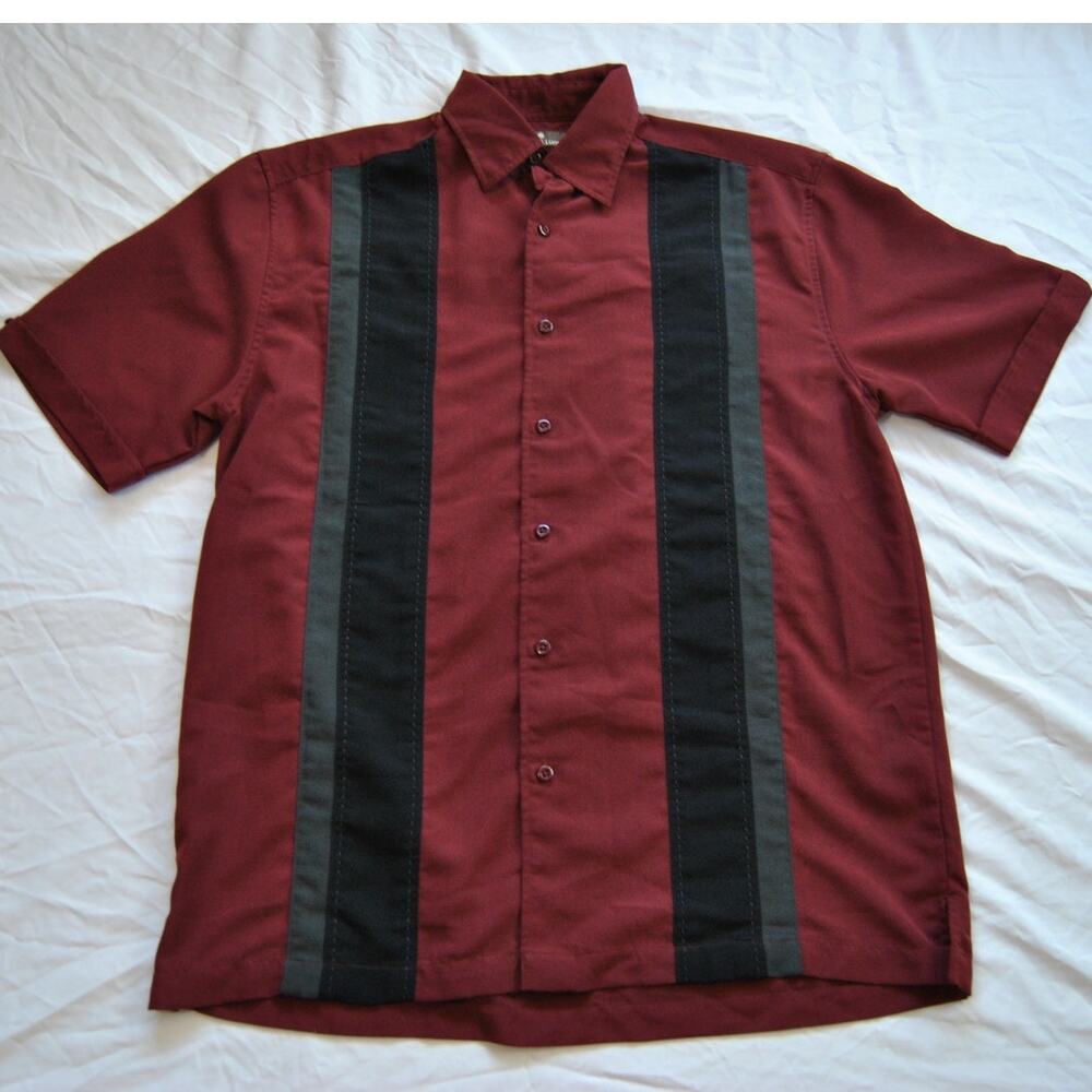 Cafe Luna Button Down Shirt Red, Gray, Black Medium 38/40